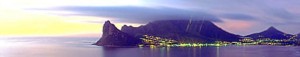 Scenic view of the fishing village of Hout Bay.