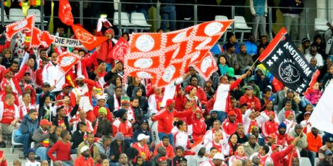 Ajax Cape Town fans in full voice at the Cape Town Stadium