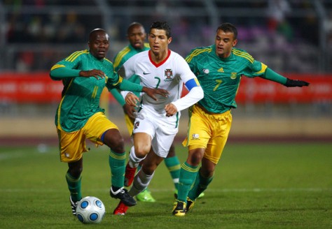 Cristiano Ronaldo and Lance Davids during a Portugal v South Africa International friendly