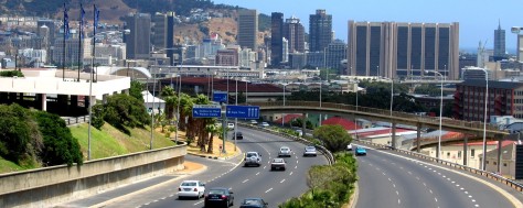 Footbridge across the Nelson Mandela Boulevard, Cape Town